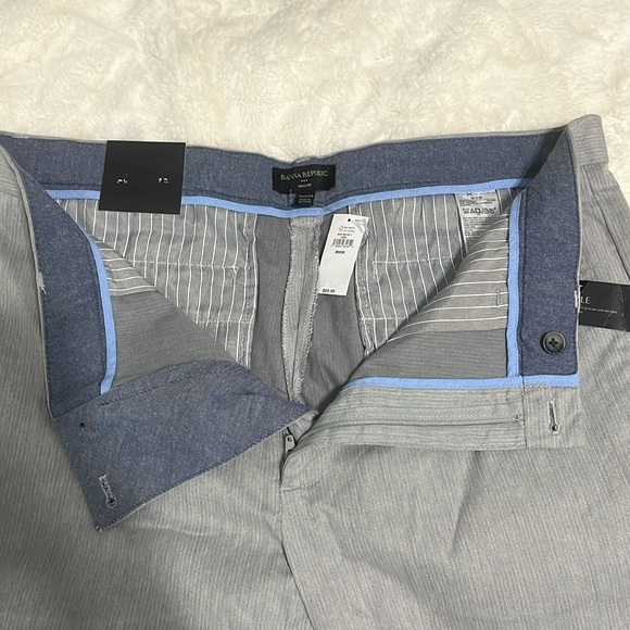 Banana Republic Mens  slim stretch Dress Pant Gray Size 36 x 30 - Picture 4 of 7